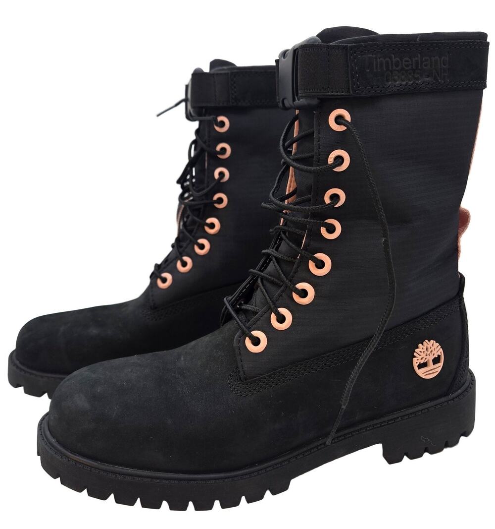 Timberland Gaiter Boots A1UKD UNISEX US 6 Black Pink Suede Waterproof Lace Up NW
